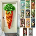thumbnail image 1 of KOYPTL Easter Door Cover for Front Door, Cute Easter Bunny Egg Wreath Pattern for Front Door, Welcome Door Porch Sign Banner for Spring Holiday Party Easter Decorations Indoor, 35.4x70.8 inch, L, 1 of 7