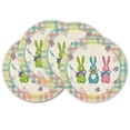 thumbnail image 1 of KOYPTL Easter Round Placemats Set of 4, 14.9 Inch Buffalo Plaid Egg Bunnys Flowers Spring Round Table Mats for Easter Party Kitchen Dining Easter Decoration, 1 of 8