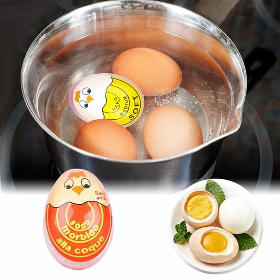 KOYPTL Egg Timer for Boiling Eggs,Chick Cooking Timer Color Change Observation Reminder for Boiling Soft/Medium/Hard Egg,Changes Color When Done,Kitchen Cooking Accessories for Easter Party Breakfast