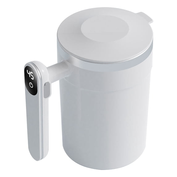 KOYPTL Electric Coffee Mug Cup Self Stirring Coffee Tumbler Travel Coffee Mug Warmer Automatic Magnetic Stirring Coffee Mug Coffee Travel Mug Stirring Cups Coffee Mug Warmer White