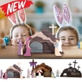 thumbnail image 1 of KOYPTL Empty Tomb Easter Scene and Cross Decoration Wooden Easter Resurrection Scene Cross Jesus Tomb Tray Set Jesus Nativity Scene Decor for Religious Home Office Tabletop Easter Gifts for Christian, 1 of 7