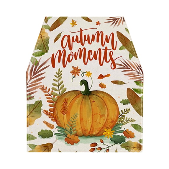 KOYPTL Fall Decorations Table Runner 13*72 Inch For Kitchen Dining Table,Thanksgiving Autumn Printed Sunflower Harvest Pumpkins Maple Leaf Water-Proof Washable Fabric Runner For Party Home Decoration