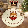 thumbnail image 1 of KOYPTL Fluff Christmas Deer Area Rug,Machine Washable Decorative Round Indoor Throw Nonslip Carpet,Winter Xmas Tree Collection Area Runner Rug for Kids Holiday Decorations Living Room Bedroom Nursery, 1 of 6