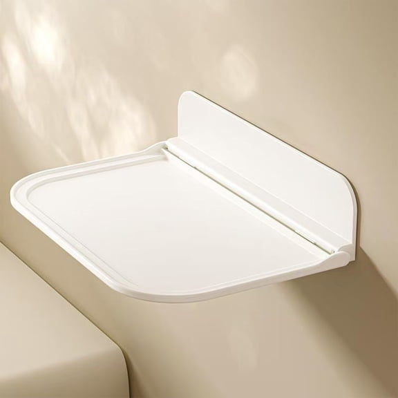 KOYPTL Foldable Floating Shelf Stick on Wall for Bathroom Kitchen Any Place Plastic Towel Storage Rack Organizer Easy to Install for Kitchen Bathroom Office Bedside Shelf Compact Space Saving 11 Inch