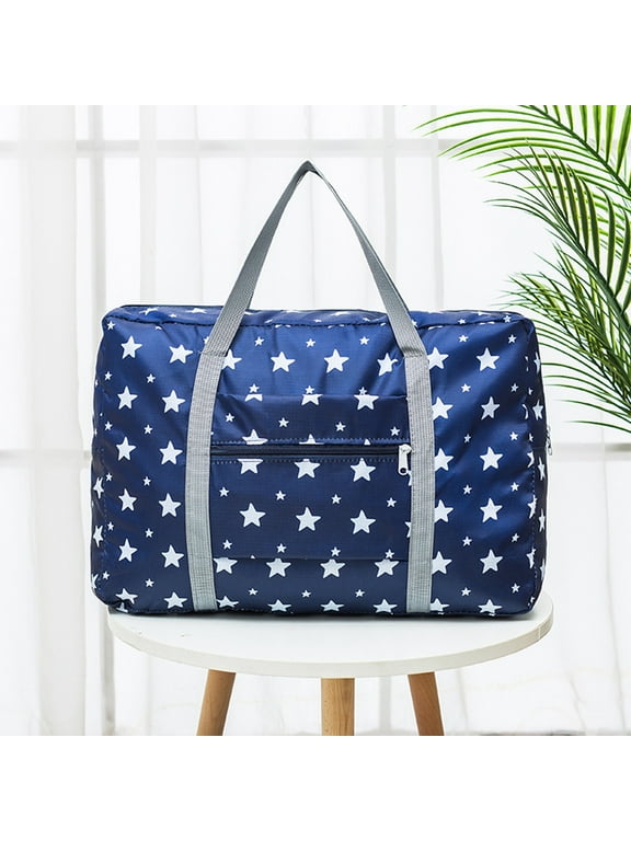 Foldable Travel Duffel Bag Waterproof Lightweight Carry-on Bags Suitable for Overnight Holiday Shopping Weekends Outing Gymfor Women and Men Dark Blue