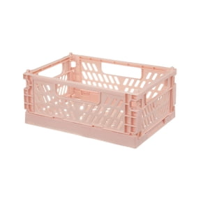 KOYPTL Folding Home Desk Storage Baskets Plastic Multifunctional Drawer Organizer Durable Collapsible Storage Crate for Home Kitchen Classroom Office Bedroom and Bathroom Space Saving