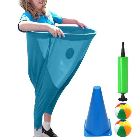 KOYPTL Granny Pants Yard Game Set - Giant Outdoor Party Game with 2Pcs Bouncy Balls & Marker Cones and Ball Pump, Fun Family Reunion Game & Adult Outdoor Yard Game for Groups
