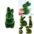 thumbnail image 1 of KOYPTL Green Flocked Easter Bunny Figurines 4.3In,Small Moss Rabbit Tabletop Ornament,Artificial Green Grass Rabbit Figurine for Spring Home Office Table Easter Decor Party Favor Gifts Supplies, 1 of 7