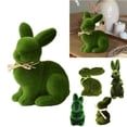 thumbnail image 1 of KOYPTL Green Flocked Easter Bunny Figurines with Bow Tie,17.8" Moss Rabbit Tabletop Ornament,Artificial Green Grass Rabbit Figurine for Spring Home Office Table Easter Decor Party Favor Gift Supplies, 1 of 9