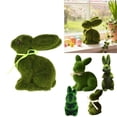 thumbnail image 1 of KOYPTL Green Flocked Easter Bunny Figurines with Bow Tie,Foam Moss Rabbit Tabletop Ornament,Artificial Green Grass Rabbit Figurine for Spring Home Office Table Easter Decor Party Favor Gifts Supplies, 1 of 8