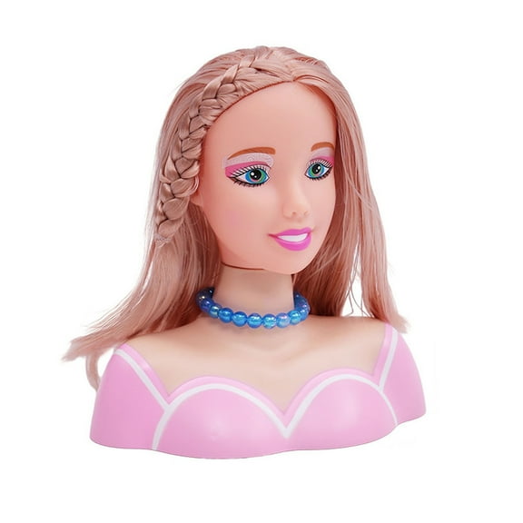 KOYPTL Hair Styling Doll Head Makeup Toy Kit for 3 4 5 6+ Years Old Girls,Pretend Play Hair Styling Set,with Hairdryer Curling Iron Crown Hairpins Accessories Kit Birthday Gifts for Girls
