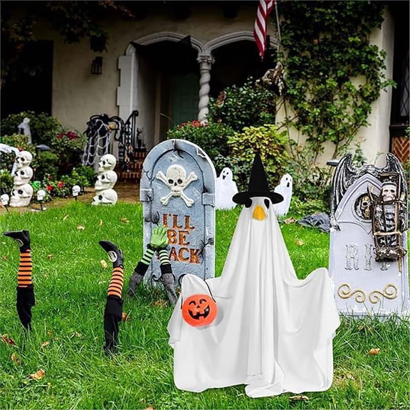 KOYPTL Halloween Goose Outfit Lawn Porch Clothes Fall Halloween Costume for 23" Geese Outdoor Patio Yard Decor Only Outfit
