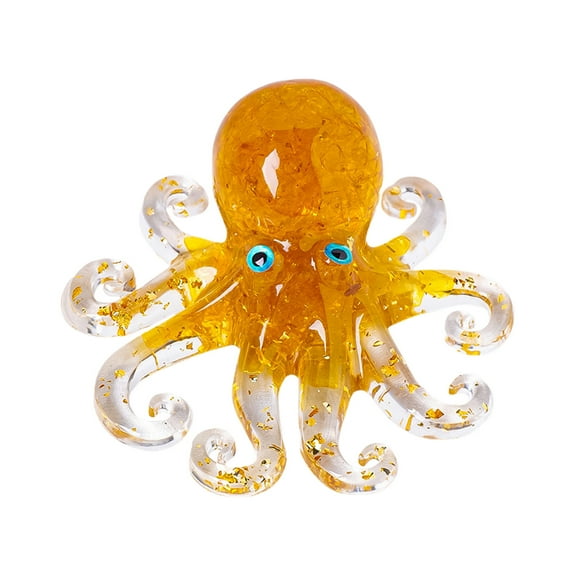 KOYPTL Handcrafted Decorative Octopus Figurines,Octopuses Cuttlefish Marine Mollusks Colorful Crystal Animal Decorative Collectible Figures Decor Gifts,for Home Office,Home Decor Halloween Christmas