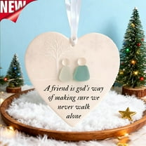 KOYPTL Heart-Shaped Sea Pendant for Christmas Tree Fireplace Hanging Ornaments,Handcrafted Eternal Friendship & Love Keepsake Gift for Women Men Friends Christmas Stocking Stuffers Packaging Birthday