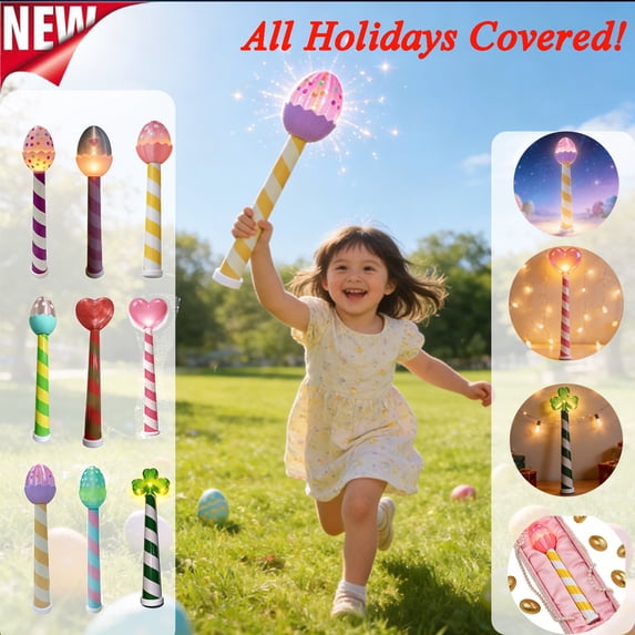 KOYPTL Heart-shaped Light-Up Magic Wand LED Glowing Toy Valentines Day Holiday Party Decoration for Home Table Display Night Light Festive Photo Prop Gifts for Women Her Wife Girlfriend