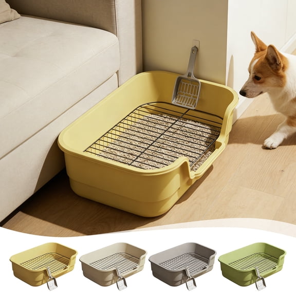 KOYPTL High Wall Dog Potty Tray for Small Medium Dogs, Removable & Detachable Pet Litter Box with Easy Clean Design, Spill-Proof Base & Space-Saving Structure