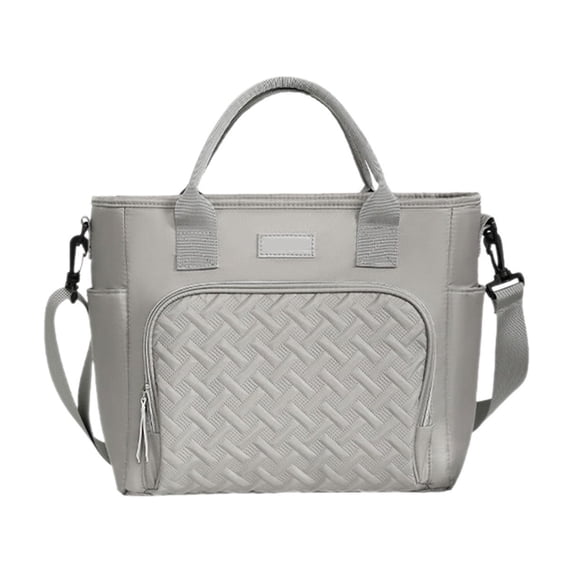 KOYPTL Insulated Lunch Bags with Removable Shoulder Straps for Women/Men Resuable Leakproof Lunch Box Cooler Tote Bag Waterproof Handbags for Work Travel School Picnic Beach Gray