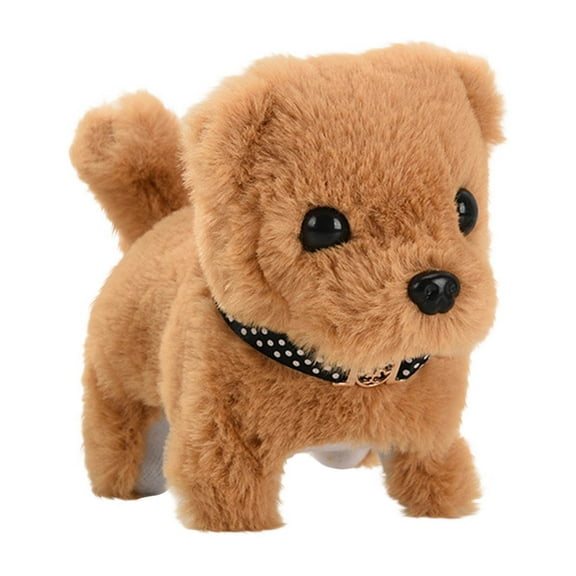 KOYPTL Interactive Dog Plush Toys for Toddlers 1 2 3+ Years Old,Puppy Stuffed Animals Toy Electronic Simulation Dog Can Walking Barking Birthday Christmas Gifts for Kids Boys Girls 3 4 5+ White