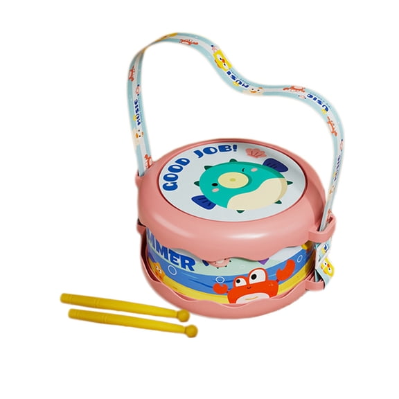 KOYPTL Kids Drum Toys For Toddlers 1-3 Years Old,Cute Min Cartoon Waist Drum Percussion Instrument Toy,Montessori Sensory Toys Preschool Educational Learning Musical Toys,Gift For Boys Girls 3 4 5+