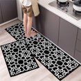 thumbnail image 1 of KOYPTL Kitchen Runner Rug Non-Slip 2PCS,Modern Hallway Runner Rug with Rubber Backing for Garage Laundry Living Room,Bathroom Runner Rug Household Absorbent Carpet Runners for Entryway Black & White, 1 of 6