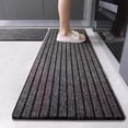 thumbnail image 1 of KOYPTL Kitchen Runner Rug Non-Slip,Hallway Runner Rug with Rubber Backing for Garage Laundry Living Room,Bathroom Runner Rug Household Absorbent Carpet Runners for Entryway Gray with Black Stripe, 1 of 8