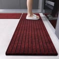 thumbnail image 1 of KOYPTL Kitchen Runner Rug Non-Slip,Hallway Runner Rug with Rubber Backing for Garage Laundry Living Room,Bathroom Runner Rug Household Absorbent Carpet Runners for Entryway Red with Black Stripe, 1 of 6