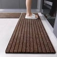 thumbnail image 1 of KOYPTL Kitchen Runner Rug Non-Slip,Hallway Runner Rug with Rubber Backing for Garage Laundry Living Room,Bathroom Runner Rug Household Absorbent Carpet Runners for Entryway Brown with Black Stripe, 1 of 6