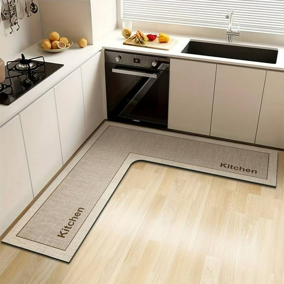 KOYPTL L Corner Carpet Kitchen Runner Rug Non-Slip,Hallway Runner Rug with Rubber Backing for Garage Laundry Living Room,Bathroom Runner Rug Household Absorbent Carpet Runners for Entryway Front Door