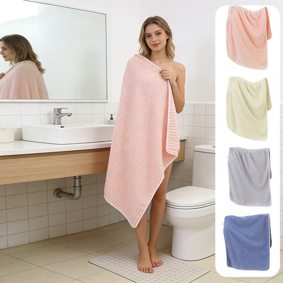 KOYPTL Large Bath Towel (27 x 55 Inches) Microfiber Ultra Soft Highly Absorbent Bath Towel, Lightweight and Quick Drying Towels Multipurpose Towels for Hotel Spa Travel Gym White(1pc)