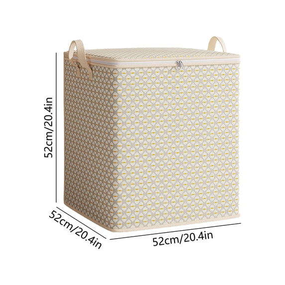 KOYPTL Large Capacity Clothes Storage Bag, Foldable Closet Organizer with Zipper & Handle, Storage Bin for Bedding, Blankets, Comforters, Moving 20.4x20.4x20.4In