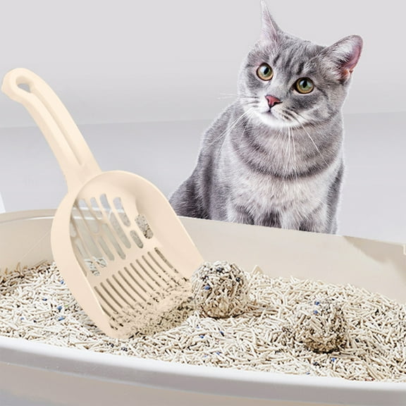 KOYPTL Large Cat Litter Scoop Set Heavy Duty Cat Scooper for Litter Box 13.7cm Wide Long Handle & Hanging Hook Kitty Litter Box Cleaning Tool