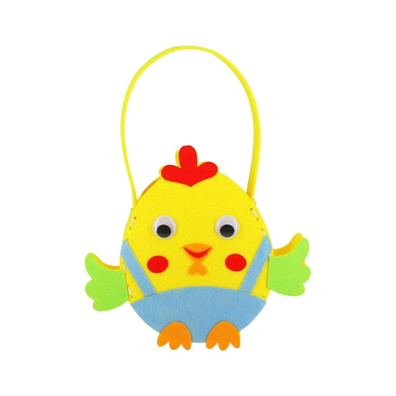KOYPTL Large Empty Easter Felt Basket with Handle,Easter Gift Bags Spring Bunny Egg Chick Candy Shaped Pouches for Kids Boys Girls Holiday Party Gift Wrapping Easters Egg Party Favor Supplies