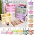thumbnail image 1 of KOYPTL Large Foldable Storage Latchs Bins 8.2"X12.2",Plastic Stackable Picnic Basket Storage Organizer Box,Portable Visible Storage for Closet Laundry Kitchen Bathroom Home Office Outdoor Beige, 1 of 7