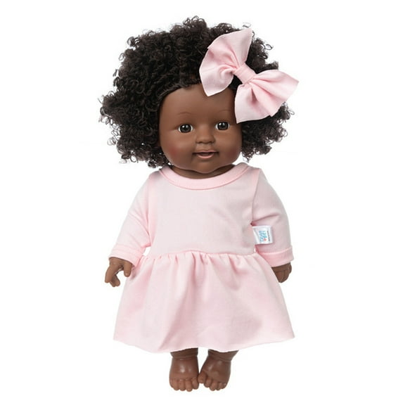 KOYPTL Lifelike Reborn Black Baby Dolls for Toddlers,12 Inch Baby Doll with Soft Body and Curls Hair,Realistic African American Real Life Baby Dolls Birthday Christmas Gift for Kids Boys Girls Age 3+