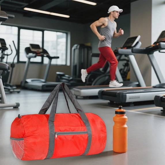 KOYPTL Lightweight Foldable Gym Bag for Sport Waterproof Duffel Bag with Inner Pocket Multipurpose Portable Storage Bag-Large Capacity-Saving Space for Travel Camping Maternity Package Red