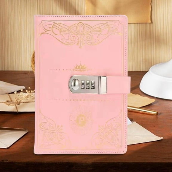 KOYPTL Lock Diary for Women G-irls Vintage Lock Journal Refillable Personal Locking Diary Leather Locking Journal Writing Notebook B6 Secret Journal with Combination Passwords 5.5 x 7.8 in