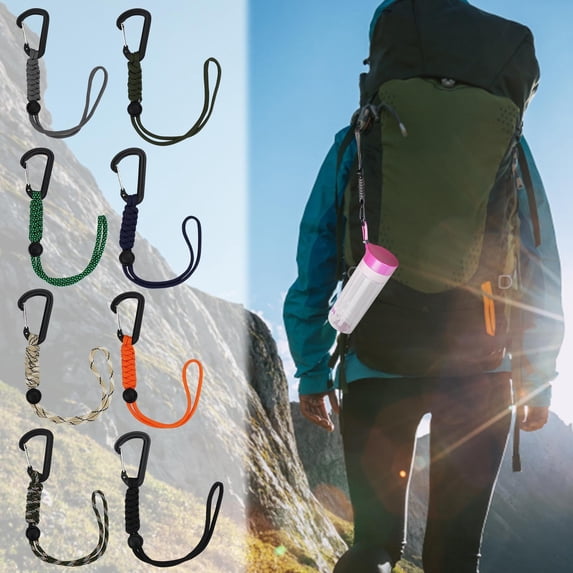KOYPTL Locking Carabiner Clip Heavy Duty Paracord Lanyard Small Accessories Organizer for Camping Hiking and Traveling