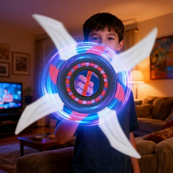 KOYPTL Luminous Rotating Flywheel Toys for Boys 4 5 6 7 8+Years Old,2026 New Light Up Lightsaber Children's Day Holiday Christmas Birthday Dress Up Parties Gifts for Kids Girls 5 6 7 8+ Black