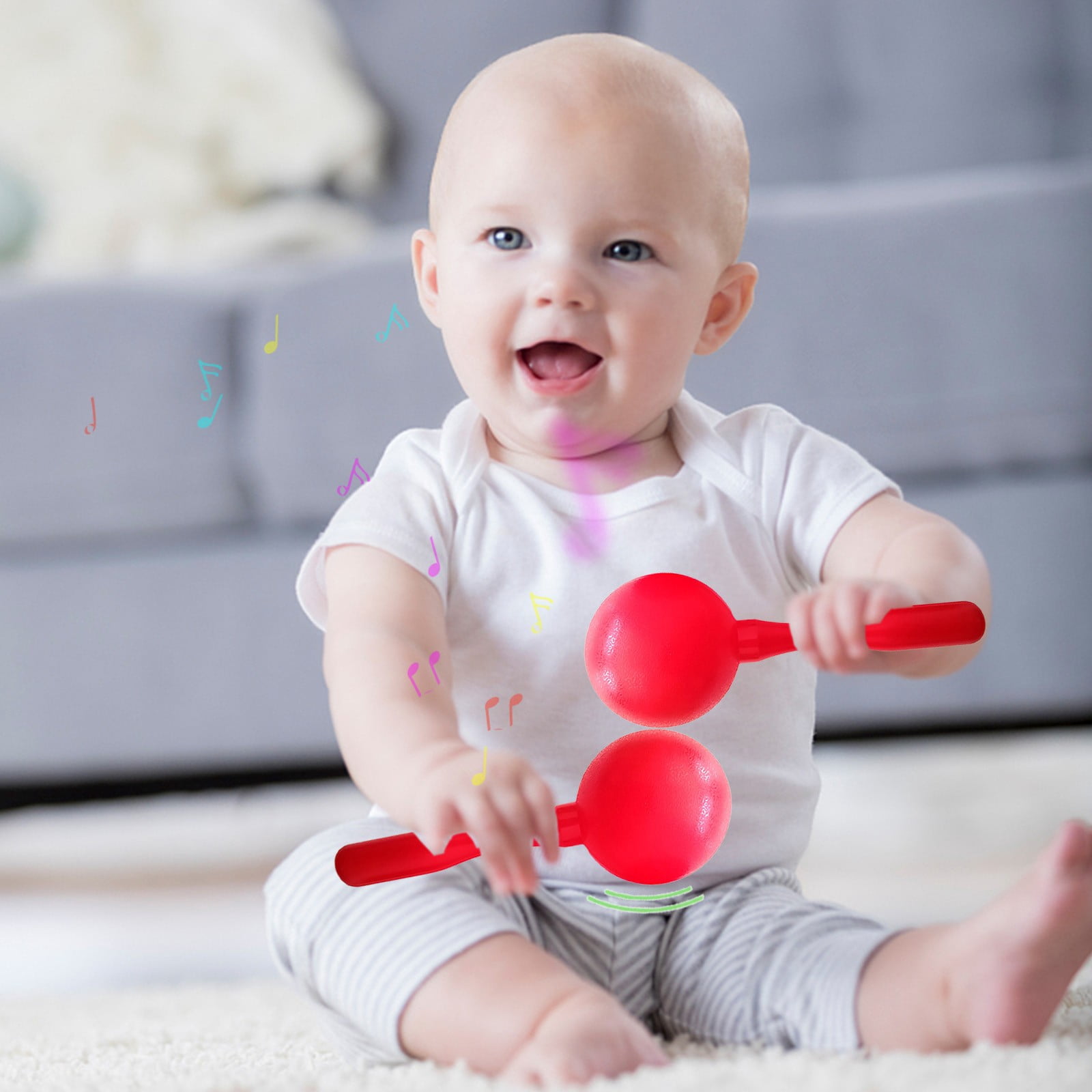 KOYPTL Maracas For Baby Set Of 2 Plastic Sand Sinker Musical Instrument koyptl-maracas-for-baby-set-of-2-plastic-sand-sinker-musical-instrument