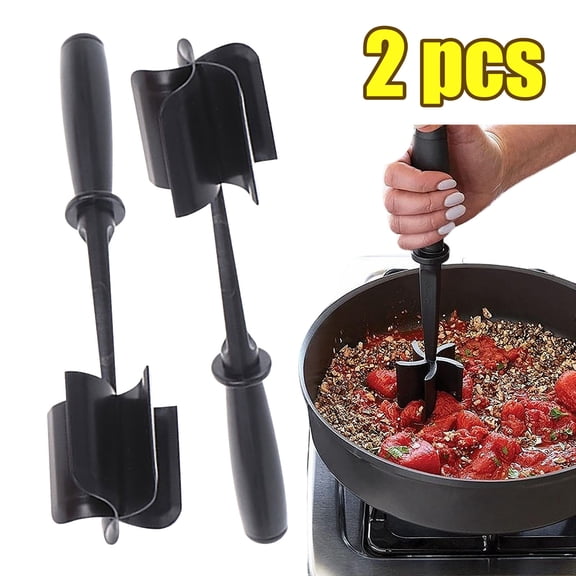 KOYPTL Meat Chopper for Ground Beef 2PCS,Heat Resistant Non Stick Meat Masher for Hamburger Meat Potato Turkey Food Mix Chopper,Multifunctional Ground Beef Meat Chopper Kitchen Tools/Gadgets/Utensil
