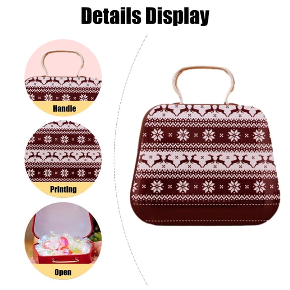 KOYPTL Metal Christmas Storage Box,Christmas Tin Case Packaging Box Irregular Container with Lid for Cookie Candy Treats Gifts Storage for Xmas Holiday Parties Birthdays & Seasonal Festive Bag Design
