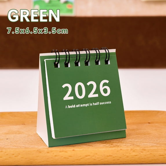 KOYPTL Mini Simple Desk Calendar 2025-2026,18 Months Pocket Tabletop Coil Calendar Vintage Monthly Planner Gift for Students Home Office Planning Organisers Christmas Stocking Stuffers Birthday