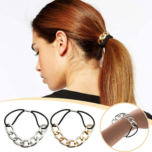 KOYPTL Mother's Day Valentine's Day Birthday Gift for Girlfriend Mother Wife DaughterBracelet Hair Ties With Elastic Silvery And, It Looks Cute Your Wrist And Is A Great Addition In Your Hair