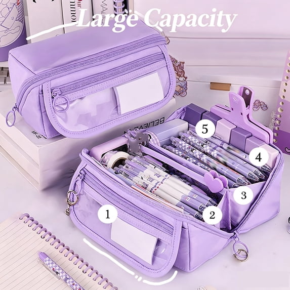 KOYPTL Multifunctional Pencil Case Sketch Pencil Large Capacity Pouch Box with Multilayer Multi-Color Stationery Storage Organizer Bag Study Class Home Office Supllies