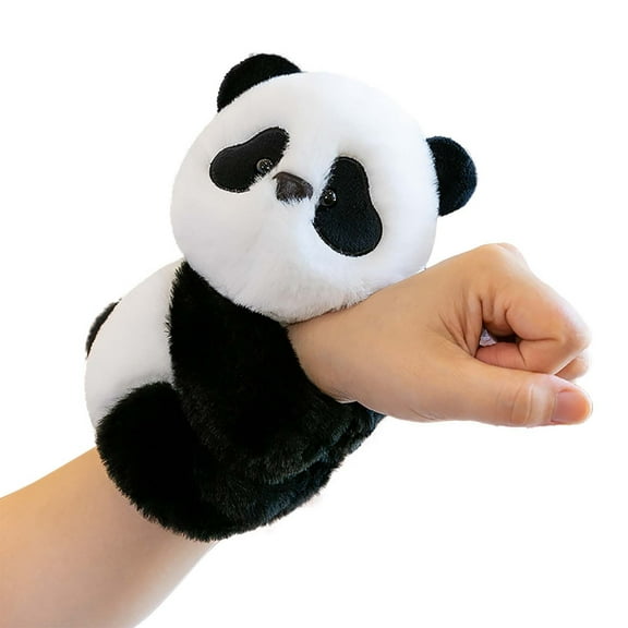 KOYPTL Panda Slap Bracelets Stuffed Animal for Toddlers Kids,Plush Animal Snap Bracelets Sticky Rolls Bracelet Huggers Toy Wrist Gift for Girls Boys Party Favors Birthday Christmas Stocking Stuffers