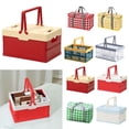thumbnail image 1 of KOYPTL Plastic Storage Crate 5.7"X9.8",Collapsible Stacking Storage Basket with Lid Handles,Folding Shopping Basket for Kitchen Bathroom Car Classroom Medicine Milk,Portable Stackable Picnic Basket, 1 of 7