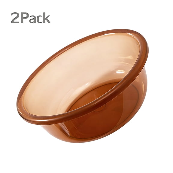 KOYPTL Plastic Wash Basin 2Pack,Round Clear Portable Dishpan for Baby Bottles,Small Multi Purpose Wash Basin,Cleaning Basin,Household Wash Basin Laundry Soaking Tub Thickened Cleaning Foot Bath