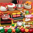 thumbnail image 1 of KOYPTL Play Kitchen Accessories Toys For kids 2+,Play Food Sets Pretend Kitchen Set With Realistic Safe Dishes Utensils And Cookware Desserts And Veggies,Playset Kitchen Toys For Girls Boys 3+, 1 of 8