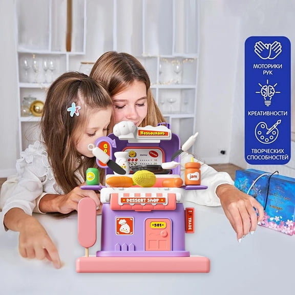 KOYPTL Playing House Toy for Toddlers Boys Girls 2 3 4 5 6 Years Old,Mini Simulation Pretend Play Toys with Tools Accessories for Soothing & Playing Indoor,Gift for Christmas Birthday Early Education