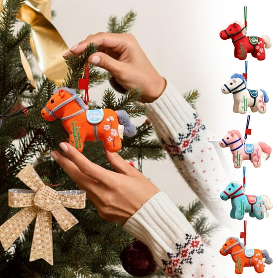 KOYPTL Plush Horse Keychain Stuffed Animals Key Chains Backpack Ornaments Pendant Key Ring Funny Keyring Charm for Women Girls Men Car Key Handbag Purse Decor New Years Birthday Gifts